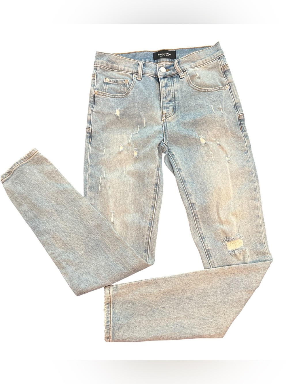 Purple Brand Women’s High Rise Button Fly Distressed Jeans Light Wash Size 29